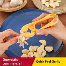 Multifunctional Double-Headed Garlic Peeler - Easy To Use Manual Kitchen Tool, Quickly Peels Garlic Cloves And Removes Light Skin, Durable Plastic Design, Non-Irritating, Ideal For Home Cooking, Garlic Peeling Tool | Ergonomic Design | Durable Plastic - Yellow - View 9