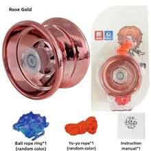 Bola Yoyo de Metal de aluminio profesional para niños principiantes Yoyoball competitivo para niños adultos Yoyoyoball con accesorios UQ40 - Rosa - Ver 8