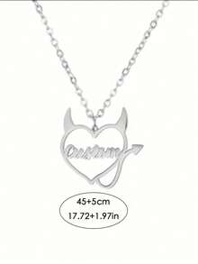 Fantasy, Chic, Minimalist, Caring Little Devil Shaped Necklace With English Name Customization For Halloween, Banquets, Parties,Retro, Casual, Cute, Simple, Personalized, And Unique Gifts For Loved Ones, Friends, And Family. - Nhiều màu - Xem 4