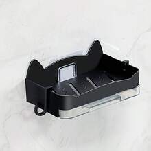 2个猫形皂碟，壁挂式双层沥水皂架，适用于家庭浴室 - 貓咪肥皂盒 - 查看 7