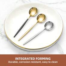 12支装不锈钢迷你咖啡勺 - 金色镜面甜点勺，可放入洗碗机清洗，适用于甜点、搅拌、冰淇淋、调味等，非常适合家庭、下午茶、聚会和餐厅使用。 - - - 查看 3