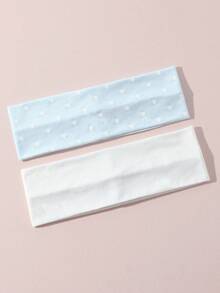 2pcs/Set Women's Fashion Polka Dot Print Soft Non-Slip Headband, Elastic Yoga Sports Headband Hair Accessories, Versatile For Daily Wear, Suitable For Multiple Occasions - Chấm bi xanh dương + trắng - Xem 4