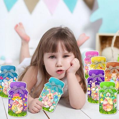 9/18 piezas Botellas, tarjetas, decoraciones y suministros para fiestas con temática de Pascua