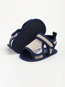 婴儿男女童夏季沙滩凉鞋防滑软橡胶鞋底幼儿户外闭趾学步鞋 - 米色 - 查看 3