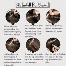 7pcs Human Hair Straight Hair Clip-In Extensions, Dark Brown - S2 - View 7