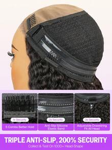 MEGALOOK 一体式3D蕾丝半假发，水波纹，带抽绳，100%真人发丝，多种款式，无需胶水 - 预剪透明蕾丝，自然发际线，预漂白发结，真人发丝，适合女性，新手友好，180%密度 - 无需胶水，自然美观，日常佩戴，适合办公室、僵尸新娘、万圣节、派对、Y2K、反派、度假、户外、角色扮演、校园、学校假期、圣诞节、派对、婚礼、节日等场合。 - SNatural - 查看 9