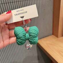 1 Pc Niche Design Sweet 3D Bowknot Heart Pendant, Multi-Use Charm For Car Keychain/Bag/Phone - Màu xanh lá cây, 1 chiếc - Xem 12