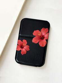 半片装可折叠化妆镜，花卉图案，可调节高底桌面镜，百合兰花图案，手持化妆镜，旅行迷你口袋镜，多功能化妆工具，送给女性朋友的生日礼物，节日礼物，赠品，旅行必备，平价好物 - 彩色 - 查看 8