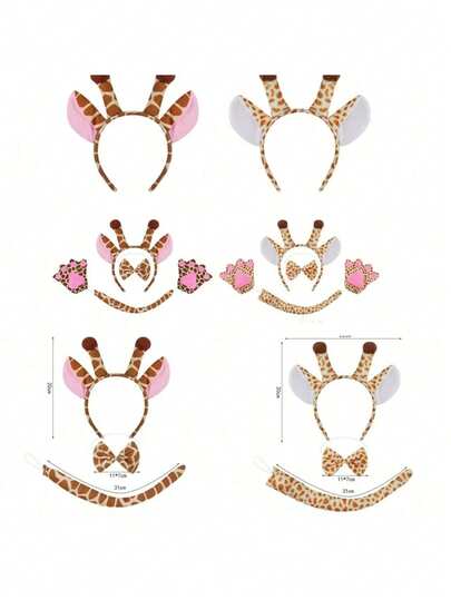 New Arrival Popular Giraffe Ear Animal Headband Hair Accessories, Fashion Party Performance Headpiece, Holiday Costume Headband Set