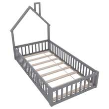 Children's Bunk Bed, Double Bed, Multifunctional Children's Bed, With Fold-Down Desk And Shelf, With Ladder And 2 Drawers, Without Mattress, Solid Wood Slatted Base, White, 90*200 - Grey - View 11