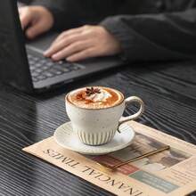 Creative Retro Ceramic Coffee Cup Set, Latte Art Cup, Elegant Design Specialty Afternoon Tea Cup For Home Use - Multicolor - View 5