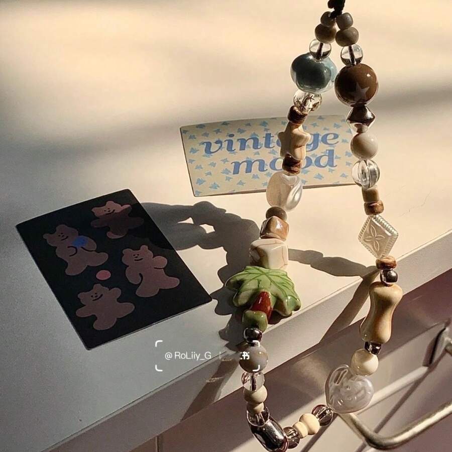 Cute Yay Soft Phone Lanyard DIY Handmade CCD Beaded High-Quality Phone Case Strap Keychain Accessory Suitable For Girls & Women - Yeye Bones - View 1