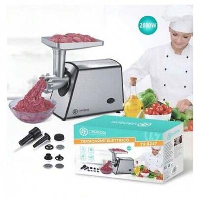 OISE ART STORE Tritacarne Elettrico Tx-8247 Accessori 2000 W Ideale Per Tritare Salsicce Kebbe -
