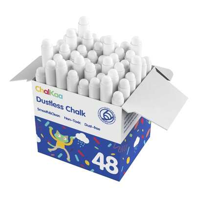 48PCS Dustless White Wet - Erasable Chalk For Kids, Toddler Drawing & Writing Tool