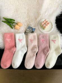 5 đôi tất cổ ngắn họa tiết trái tim mềm mại cho bé gái, tất ấm áp hình trái tim, siêu dày, mềm mại và thoải mái, thích hợp cho mùa thu/đông, món quà lý tưởng cho ngày Valentine và Giáng sinh. - Nhiều màu - Xem 11