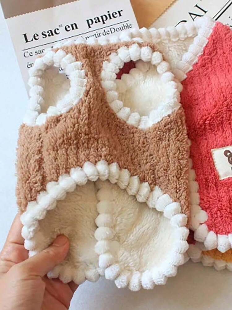 Soft Polyester Dog Fleece Vest Warm Windproof Winter Outdoor Coat For Small Medium Breed Puppy Chihuahua French Bulldog Ideal Great For Interactive Bonding During Indoor Relaxation & Outdoor Walks Puppy Pet Clothes - Multicolor - View 2