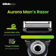 Caja de regalo con la marca NBA de Gillette Labs que incluye barra exfoliante de Gillette, maquinilla de afeitar para hombres, kit de afeitado para hombres, incluye muñequera, 1 mango, 2 recambios de cuchillas y soporte magnético premium, regalo para él - Maquinilla de afeitar de seguridad + cuchillas - Ver 9