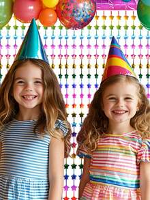 2pcs Colorful Alien Star Shaped Birthday Party Backdrop Curtain, Gender Reveal Party Hanging Decor, Birthday Party Room Decoration, Baby Shower Party Wall Background, Gender Reveal Party Wedding Birthday Photo Booth Props, Birthday Party Decor Wedding Decor New Year Background Decoration, Birthday Hanging Decoration, Baby Shower Gift, Baby Shower Decoration, Gender Reveal Decoration - Colorful Alien Stars - View 6