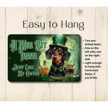 Dachshund Irish Coffee Sign, Funny Metal Wall Art, Coffee Bar Weiner Wiener Dog Decor, Wee Bit Irish, St. Patrick's Day, Doxie Mom Gift - a - 查看 3