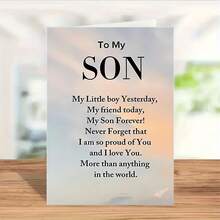 1PC Heartfelt Son's Birthday Card, 5 InchesX 7 Inches, A Sentimental Mother's Love Message, APaper Card With An Envelope, A Birthday Wish For AnySon - Multicolor - View 2