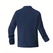 TIANXICO Men's Fleece Jacket Full Zip With Pockets Warm Lightweight Winter Jacket Running - D.BLUE - View 5
