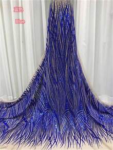 5 Yards/1 Yard High Quality Red African Swiss Voile Embroidered Mesh Lace Fabric, Suitable For Sewing Party Dresses, Blue - A - View 26