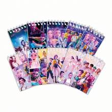 10pcs/Pack K-Pop Style Cartoon Character Pattern Portable Spiral Notebook, 24 Pages, Children's Festival Gift - Multicolor - View 5