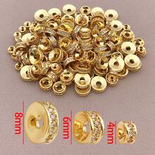 3pcs Brass Cubic Zirconia Spacer Beads Flat Round Micro Pave Zirconia Charm Beads Rondelle Rhinestone Spacer Beads For DIY Bracelet Necklace Jewelry Making Supplies - Multicolor - View 5