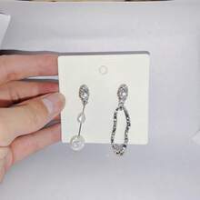 Long, Irregular Earrings; Unique, Simple, And Elegant Stud Earrings; Versatile Asymmetrical Earrings. Suitable For Holidays, Parties, And Vacations. - Bạc - Xem 4