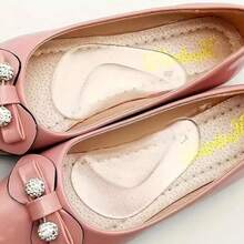 2 piezas de almohadillas de cojín de antepié transparente de silicona, forro suave, plantillas para zapatos unisex - transparente - Ver 4