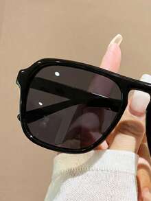 1 Pair Unisex Leopard Print Bohemian Style PC Fashion Glasses - Black and Gray - View 3