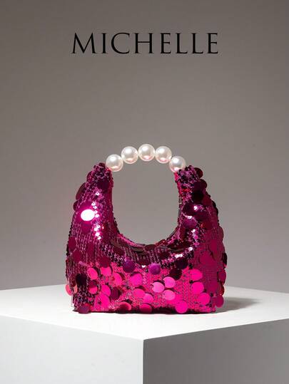 Glitterväska, Pärlväska, Elegant Damplånbok, Dampresent, Alla hjärtans dag (Slumpmässigt mönster) - Lämplig för fest, bal, bröllopsdekoration och accessoarer