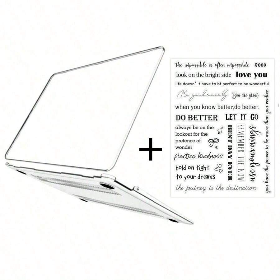 Transparent Protective Case + DIY Sticker Set For MacBook Air 13" (M2) A2681 (2022), Scratch-Resistant, Durable, Waterproof Stickers Reusable - Love You - View 1