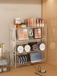 1 Wall-Mounted Cosmetic And Nail Polish Organizer - 3/4/5 Tier Detachable Transparent Plastic Shelves, Space-Saving Bathroom And Bedroom Storage Rack, Portable Adhesive Design For Easy Installation, Bathroom Organization, Smooth Surface, Perfume Storage, Valentine's Day Gift,Room Decor - Multicolor - View 10