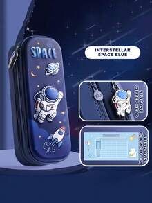 1pc 3D Cartoon Student Pencil Case - Crush-Resistant Dual Layer Large Capacity, Built-In Elastic Band Holder, Lightweight Multi-Pattern High Value Stationery Box - Double-layer 3D Pencil Case - View 9