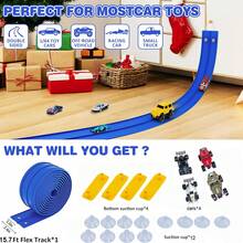 39cm/15.35in Inertial Stunt Track Car Toy, DIY Assembly Track, Stunt Racing Car Toy Gift For Boys And Girls, Random Color, Suitable For Halloween And Christmas - Multicolor - View 10