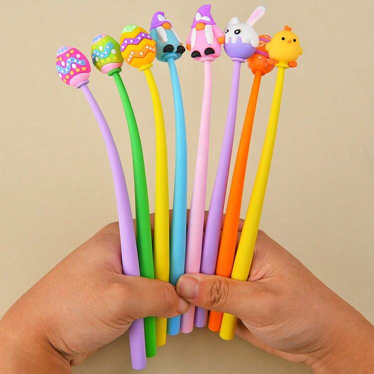 Easter Bunny Silicone Shaker Pen, Cute Cartoon Rabbit Pen Head Stationery, Creative High-Quality Rabbit Planner Pen - Random Style - View 3