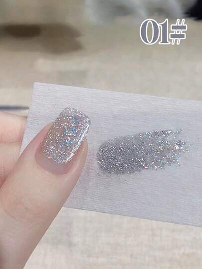 莉亚小姐 1-6 15ml 春夏美甲冰透明糖果高密度玻璃珠小灯泡水晶猫眼凝胶指甲油闪光激光彩色钻石动态钻石多巴胺磁性指甲油流行色凝胶指甲油半永久可浸泡UV LED固化适用于美容院美甲沙龙DIY家庭节日女士礼品用品