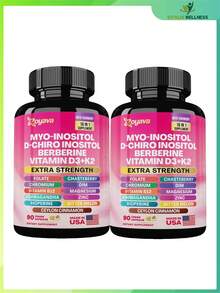 Zoyava Hormone & Cycle Support – Women's All-In-One Supplement With Myo-Inositol, D-Chiro Inositol & 13+ Active Ingredients – 90 Vegan Capsules – Made In USA - 2瓶 - 查看 1