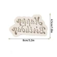 1pc Happy Birthday Letter Silicone Mold, Birthday Scene Card Insertion Props, Birthday Candles, Gypsum Props, Simple Demolding, Reusable Silicone Mold, Non Food Contact. - Beige - Happy - View 6