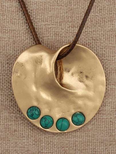 1 pieza Collar con colgante dorado retorcido de moda personalizado, collar de lujo de turquesa para mujeres, regalo de San Valentín, Halloween para novia/madre