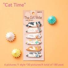 1 Set Of Approx. 180pcs Cute Cartoon Cat Shaped Sticky Notes, Small Memo Pads Suitable For Office, School, Diary - Unique Bookmarks Index Tabs - Multicolor - View 10