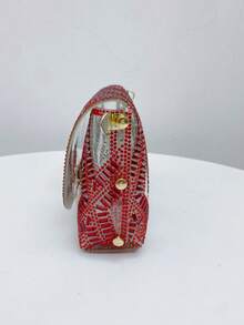 Women's New Sparkling Diamond Transparent Hollow Design Clutch Bag, Suitable For Christmas, Holidays, Weddings, Parties, Formal Events, Best Gift For Women - Red - View 11