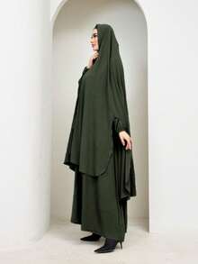 1 chiếc khăn trùm đầu Hijab Khimar mềm mại, thoáng khí và thân thiện với da, khăn dài tiện lợi và kín đáo để sử dụng hàng ngày, phù hợp với trang phục truyền thống của phụ nữ Hồi giáo. - Nhiều màu - Xem 10