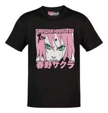 Men's Casual Print Round Neck Short Sleeve T-Shirt Anime Sakura Haruno White Panel Pink Letters T-Shirt,Round Neck Short Sleeve T-Shirt Fashion Graphic Tees,100% Cotton Short Sleeve Casual Tee,Machine Washable Comfortable Outdoor Casual Wear,Fashion Print Casual T-Shirt,Made Of Pure Cotton, Suitable For Wearing During Christmas - Black - View 8