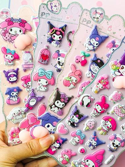 Pegatinas 3D de dibujos animados, lindas y divertidas, adecuadas para cuadernos de niños, portátiles, maletines, botellas de agua, patinetas, cuadernos y guitarras. Excelentes para uso diario, así como para regalos de cumpleaños de niños, útiles escolares, accesorios de viaje y decoración de habitaciones de adolescentes.