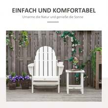Folding Adirondack Garden Chair, 75 X 87 X 93 Cm, White, For Balcony And Garden. - White - View 4