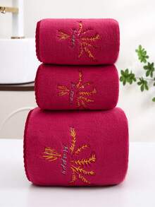 1/2/3 szt. Grube ręczniki z polaru koralowego z haftem z kłosów pszenicy, miękkie, chłonne i szybkoschnące ręczniki/ręczniki kąpielowe z polaru koralowego, odpowiednie do łazienki, hotelu, siłowni, podróży, prezentów, salonu, sportu, na zewnątrz, na plażę, do szkoły, na powrót do szkoły, akcesoriów podróżnych, artykułów gospodarstwa domowego, prezentów - Wielokolorowe - Zobacz 9