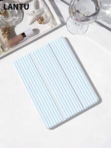 Stylish Pink Striped Design Flat Protective Case, Compatible With IPad 10.2", IPad (A16) 11", 11th Gen 2025 IPad 9th/10th, IPad Air 4th 10.9", Galaxy Tab S6 Lite 10.4", /, Anti-Drop, Pen Slot, Sleep/Wake Support, Romantic Gift - Xanh nhạt - Xem 8