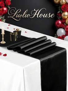 Bộ 6/12 khăn trải bàn bằng vải satin kích thước 28*275cm, chất liệu mềm mịn, thích hợp cho đám cưới, tiệc tùng, sinh nhật, lễ hội, lễ tốt nghiệp, tiệc cô dâu, kỷ niệm và các dịp khác. - Nhiều màu - Xem 5